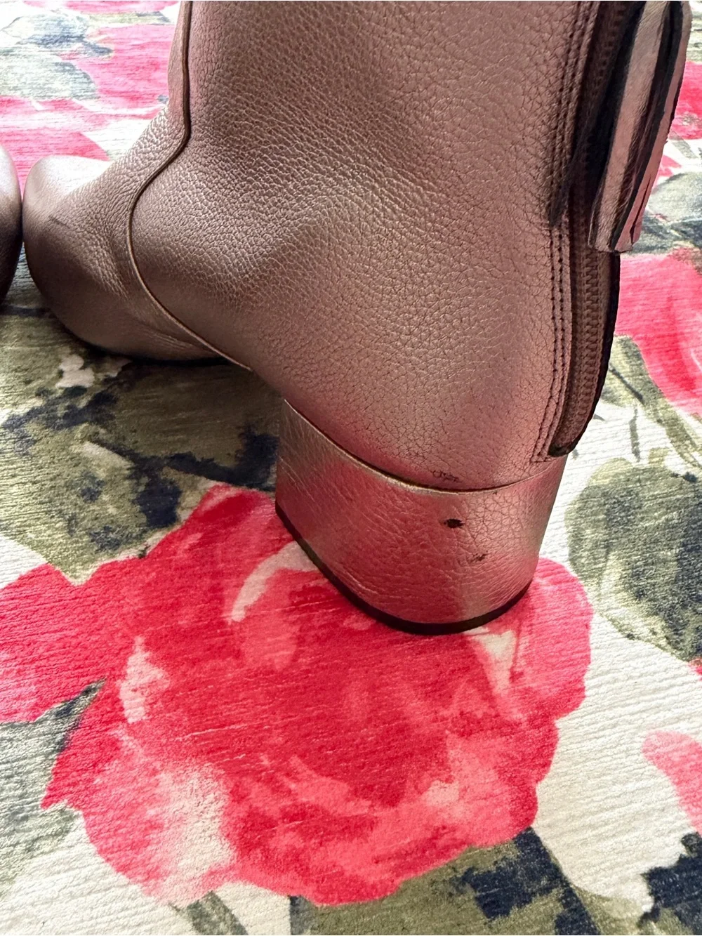 Karl Lagerfeld Metallic Brown Pointed Toe Ankle Boots